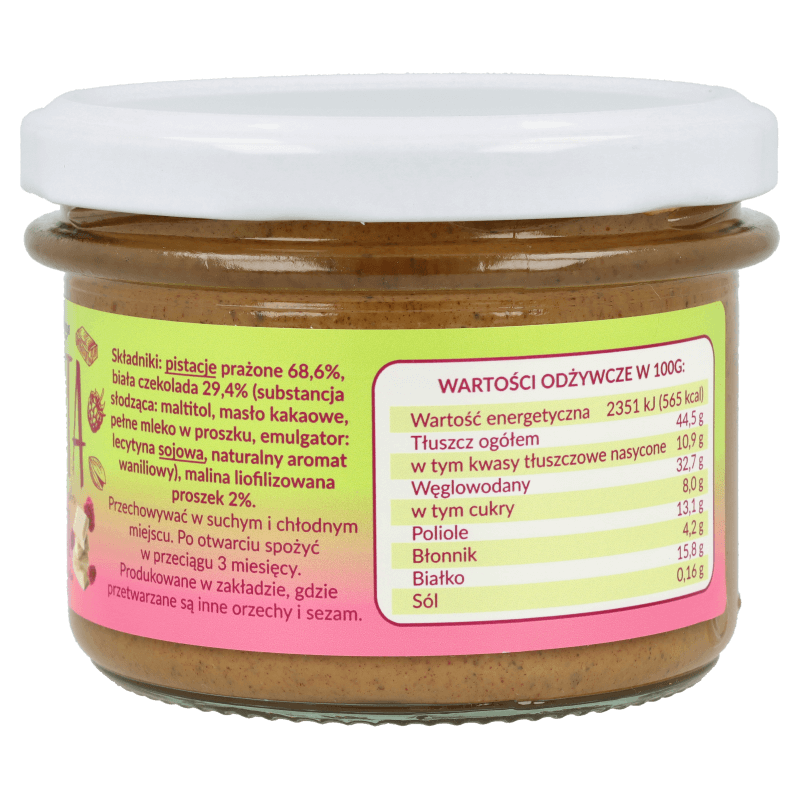 Krukam Pistachio paste with white chocolate & raspberries 150g - Krukam - Vesa Beauty