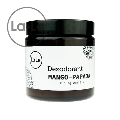 La-Le Cream Deodorant Mango-Papaya with a hint of vanilla 120ml (glass) - La-Le - Vesa Beauty