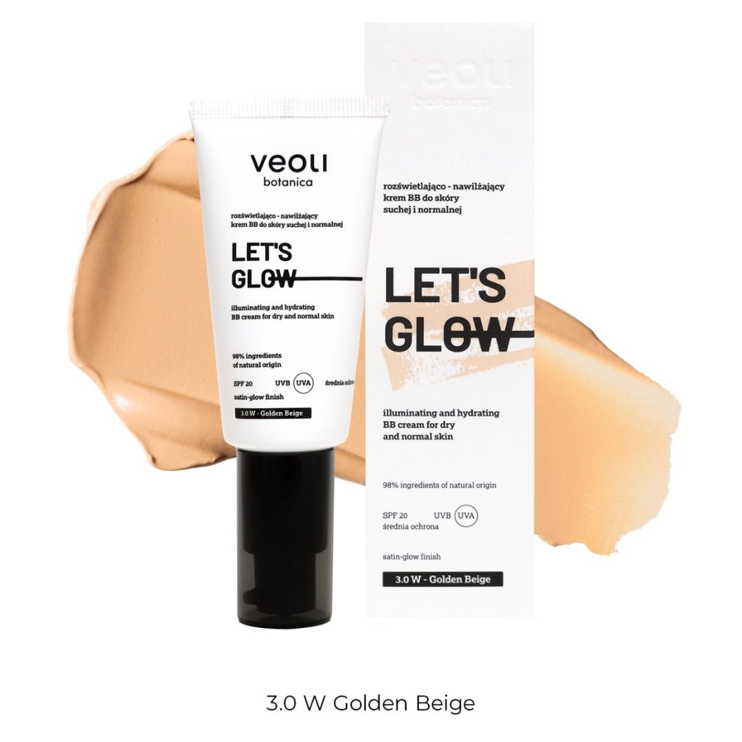 LET'S GLOW SPF20 Illuminating and hydrating BB cream for dry and normal skin 30ml - Veoli Botanica - Vesa Beauty