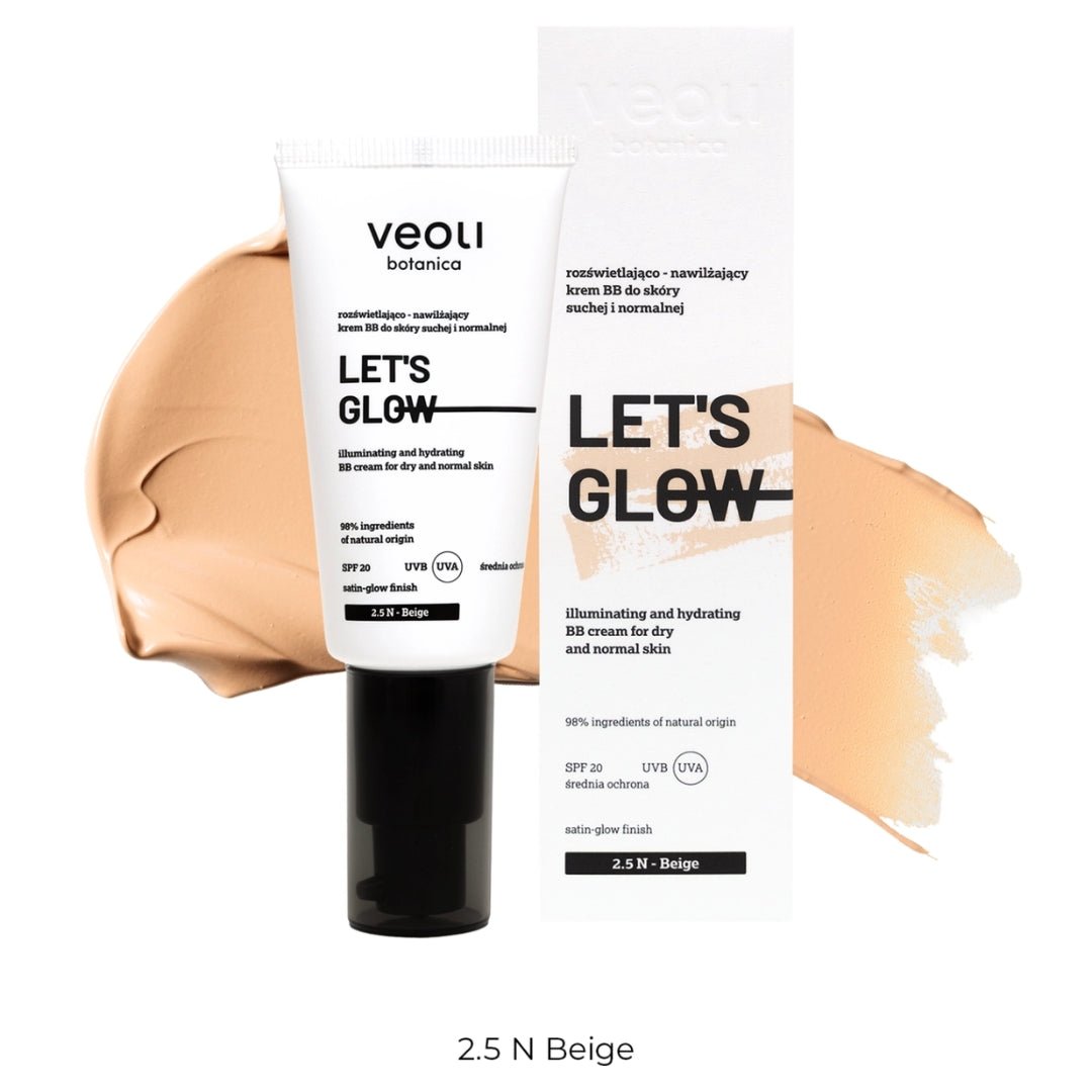 LET'S GLOW SPF20 Illuminating and hydrating BB cream for dry and normal skin 30ml - Veoli Botanica - Vesa Beauty