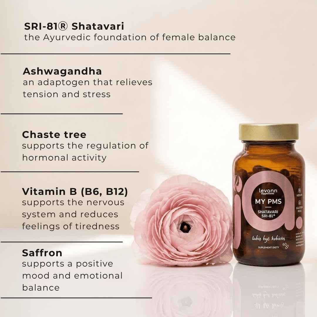 Levann "jA" My PMS food supplement with SRI-81 Shatavari® 60capsules - Levann - Vesa Beauty