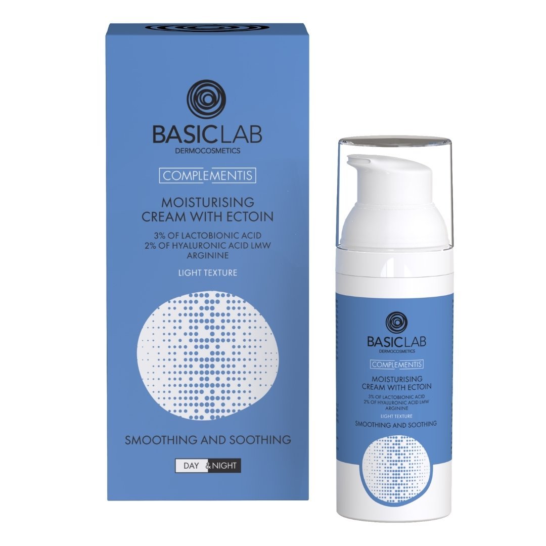Light Moisturizing Cream with Ectoin, 3% Lactobionic Acid, 2% Hyaluronic Acid, Arginine 50ml - BasicLab - Vesa Beauty