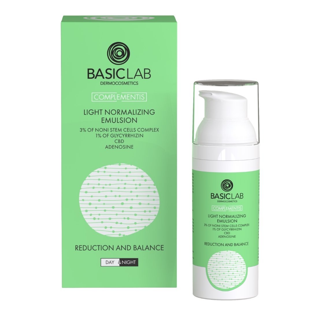 Light Normalizing Emulsion with 3% of Noni stem cell complex, 1% of glycyrrhizin & adenosine 50ml - BasicLab - Vesa Beauty