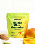 Matcha Glow Gummies - Matcha - Mango 90g | support for skin health & energy - SUPERSONIC - Vesa Beauty