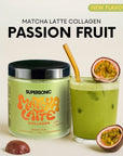 Matcha Latte Collagen PASSION FRUIT - focus & energy, skin, antioxidation 280g - SUPERSONIC - Vesa Beauty