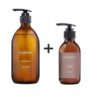 Mokann Sandalwood & Amber Body Set: wash gel 500g + lotion 200ml - Mokosh - Vesa Beauty