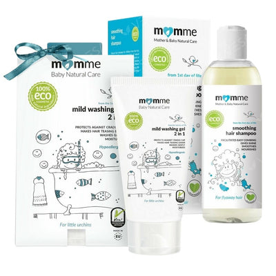 Momme Bath & Hair Set: wash gel 150ml + shampoo 150ml - Momme - Vesa Beauty