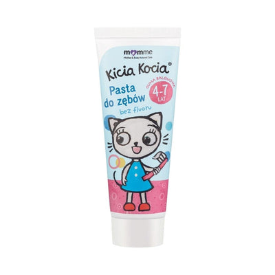 Momme Kids's toothpaste 4-7 with Bubble Gum flavour Kitty Kotty 50ml - Momme - Vesa Beauty