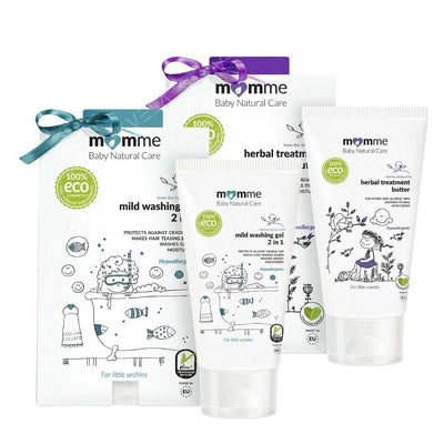 Momme Set for the little Atopic: wash gel 150ml + herbal butter 150ml - Momme - Vesa Beauty