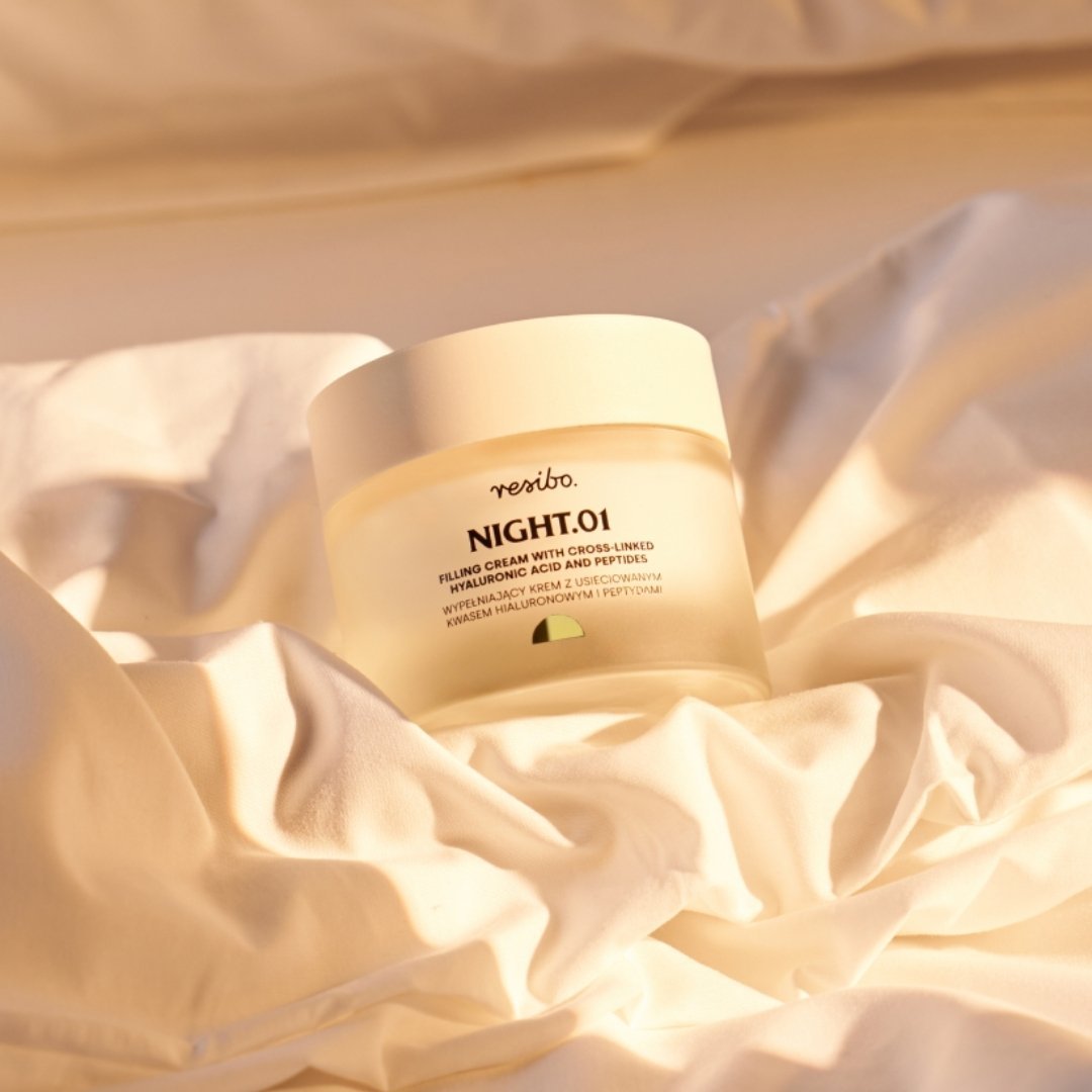 NIGHT.01 filling cream with cross - linked hyaluronic acid & peptides 50ml - Resibo - Vesa Beauty