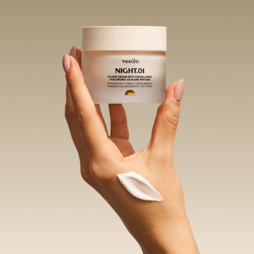 NIGHT.01 filling cream with cross - linked hyaluronic acid & peptides 50ml - Resibo - Vesa Beauty