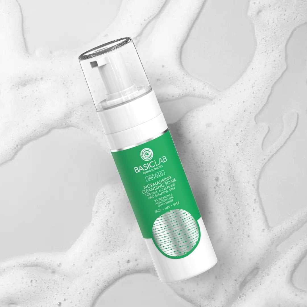 Normalizing Cleansing Foam for oily, acne - prone and sensitive skin 150ml - BasicLab - Vesa Beauty