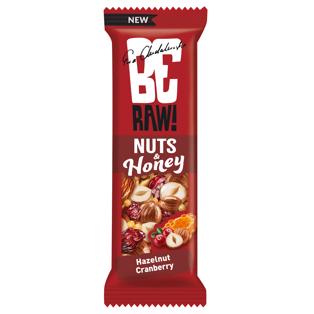 Nuts&Honey Bar - Cranberry, Hazelnut 30g - Be Raw - Vesa Beauty
