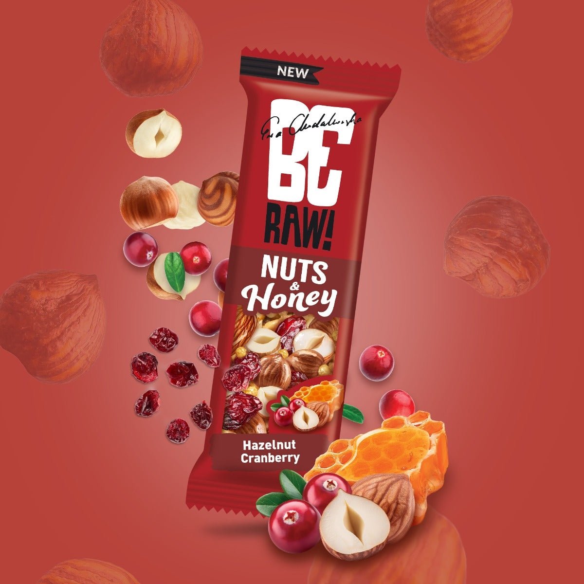 Nuts&Honey Bar - Cranberry, Hazelnut 30g - Be Raw - Vesa Beauty