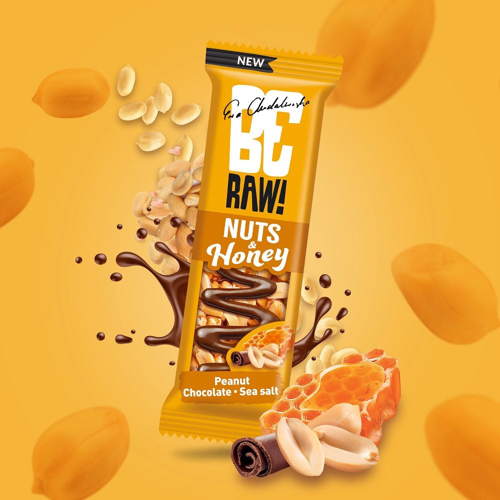 Nuts&Honey Bar - Peanut, Chocolate, Sea Salt 30g - Be Raw - Vesa Beauty