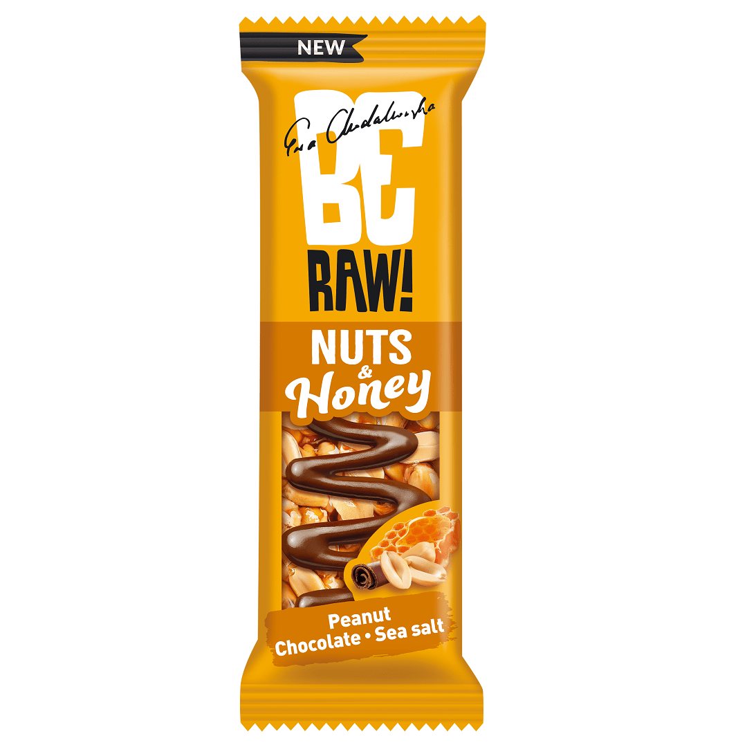 Nuts&Honey Bar - Peanut, Chocolate, Sea Salt 30g - Be Raw - Vesa Beauty
