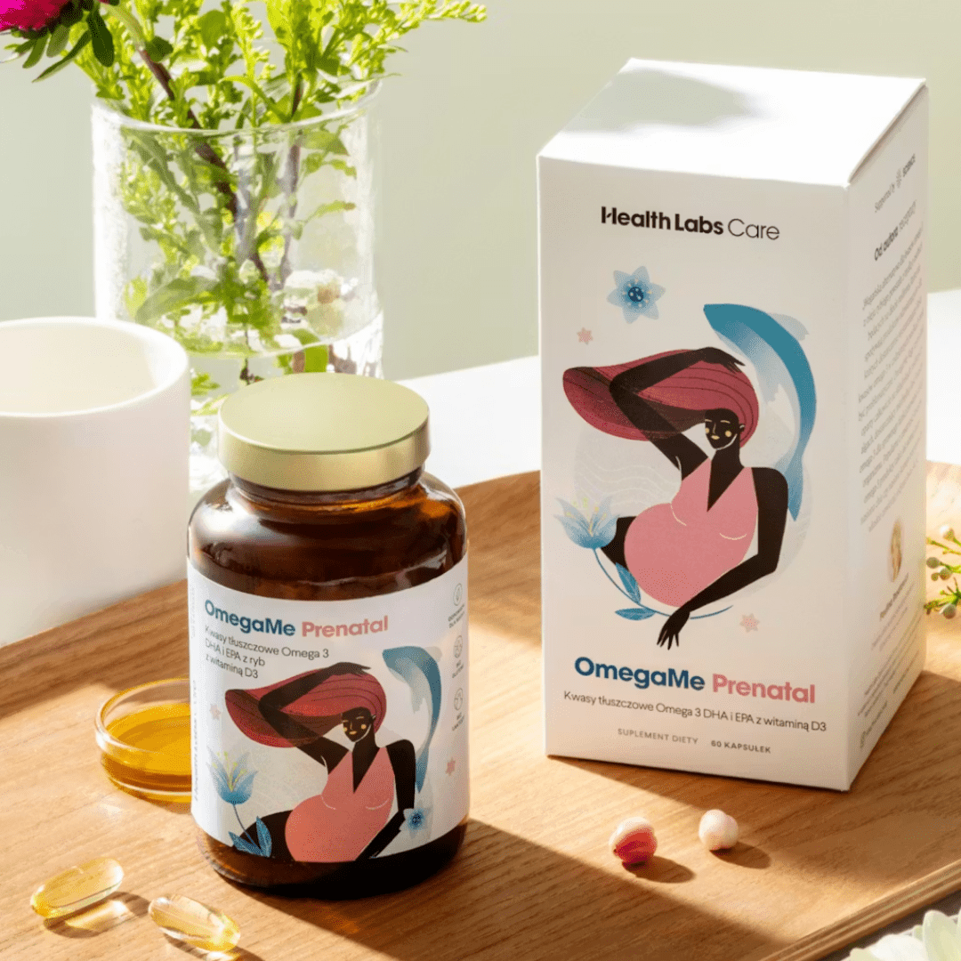 OmegaMe Prenatal - fatty acids Omega 3 DHA and EPA from fish with vitamin D3 120 capsules - HealthLabs Care - Vesa Beauty