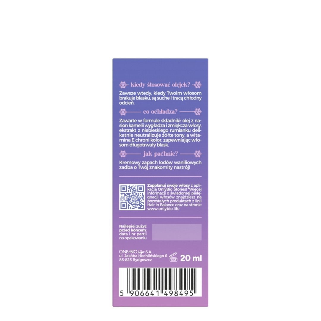 OnlyBio BLONDI Cooling oil for cool-toned blondes 20ml - OnlyBio - Vesa Beauty