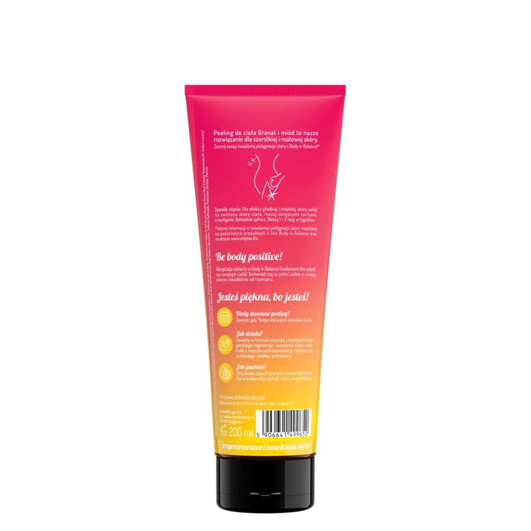 OnlyBio Body in Balance - POMEGRANATE &amp; HONEY Body Scrub 200ml - OnlyBio - Vesa Beauty