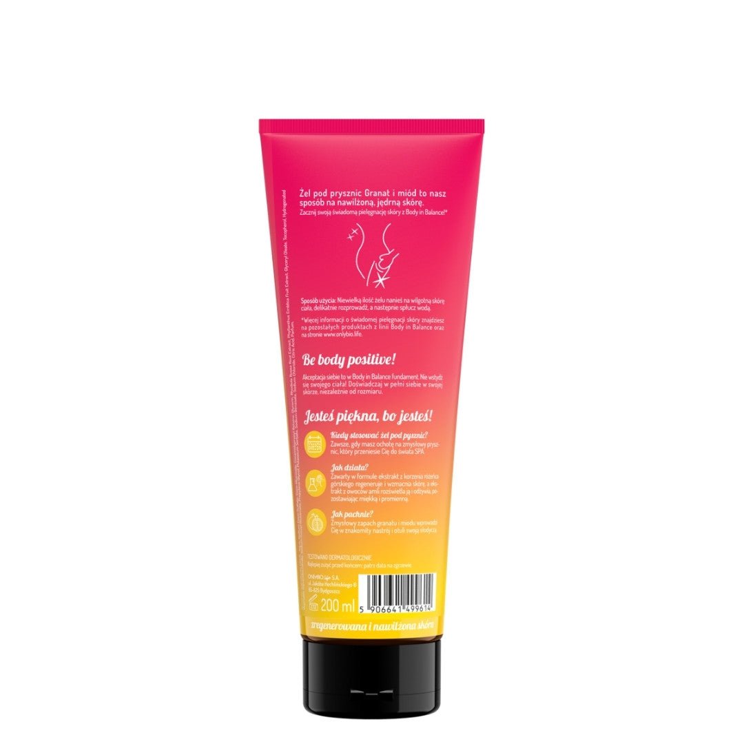 OnlyBio Body in Balance - POMEGRANATE &amp; HONEY Shower Gel 200ml - OnlyBio - Vesa Beauty