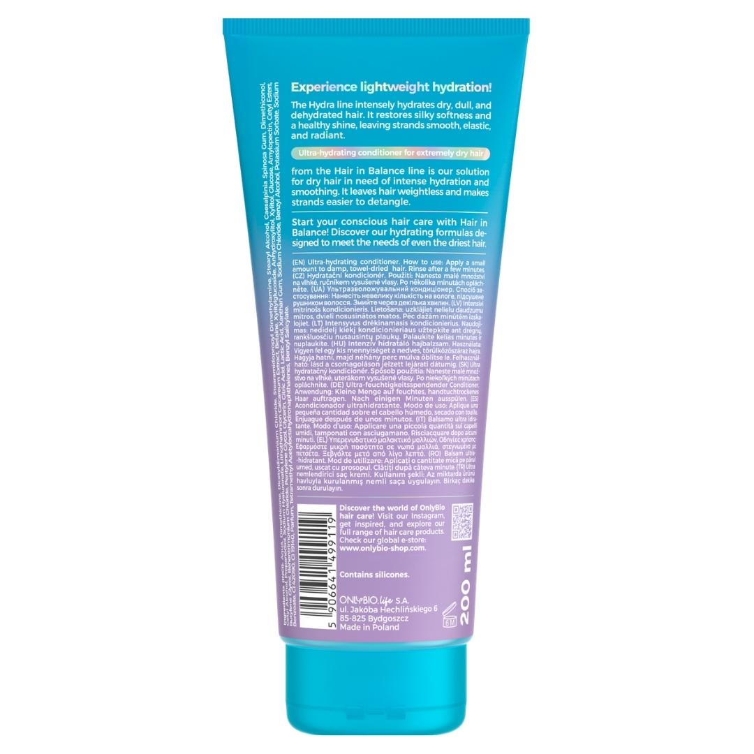 Natural Cosmetics Hair in Balance HYDRA Ultra-Hydrating Conditioner for Extremely Dry Hair 200ml