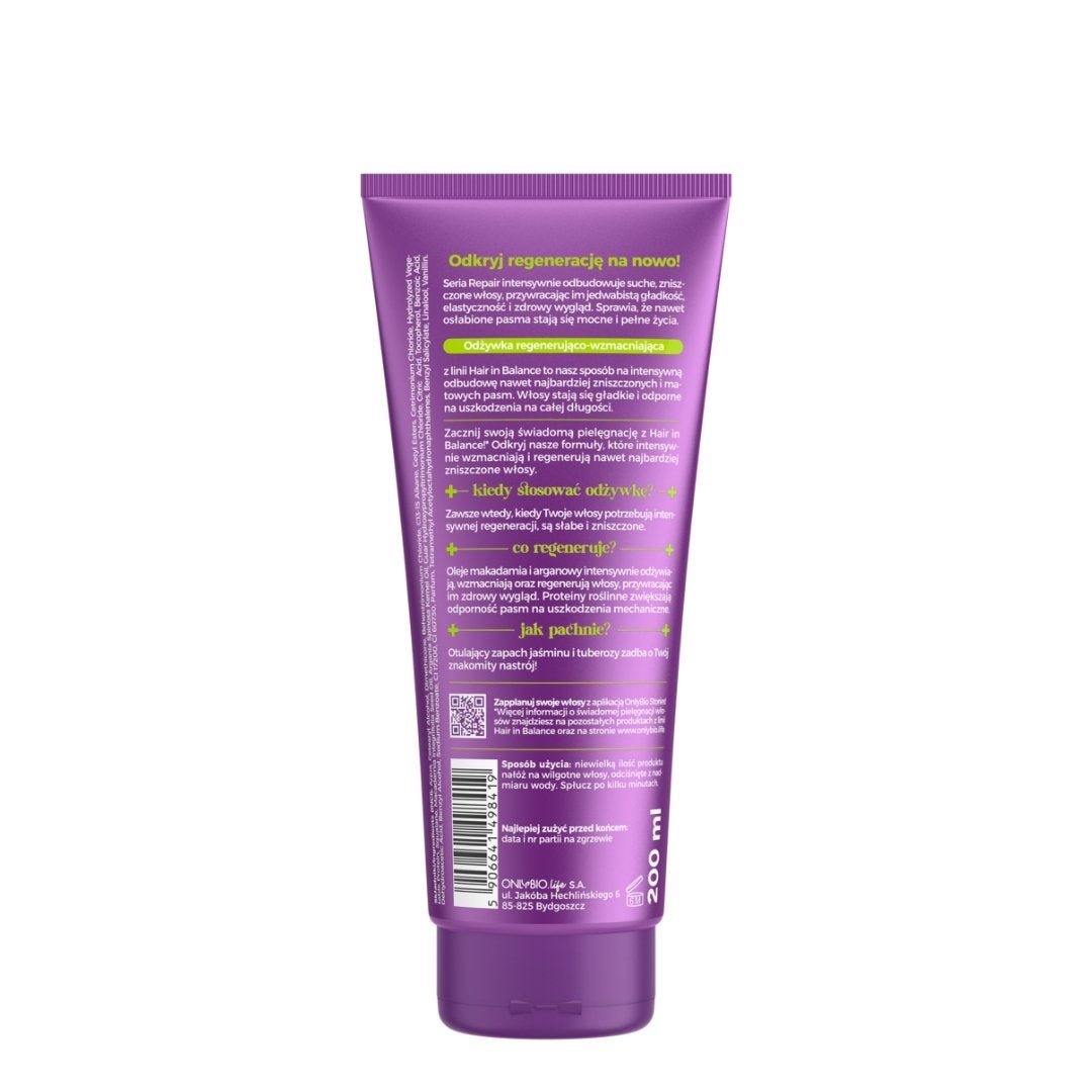 OnlyBio REPAIR Regenerating &amp; Strengthening Conditioner 200ml - OnlyBio - Vesa Beauty