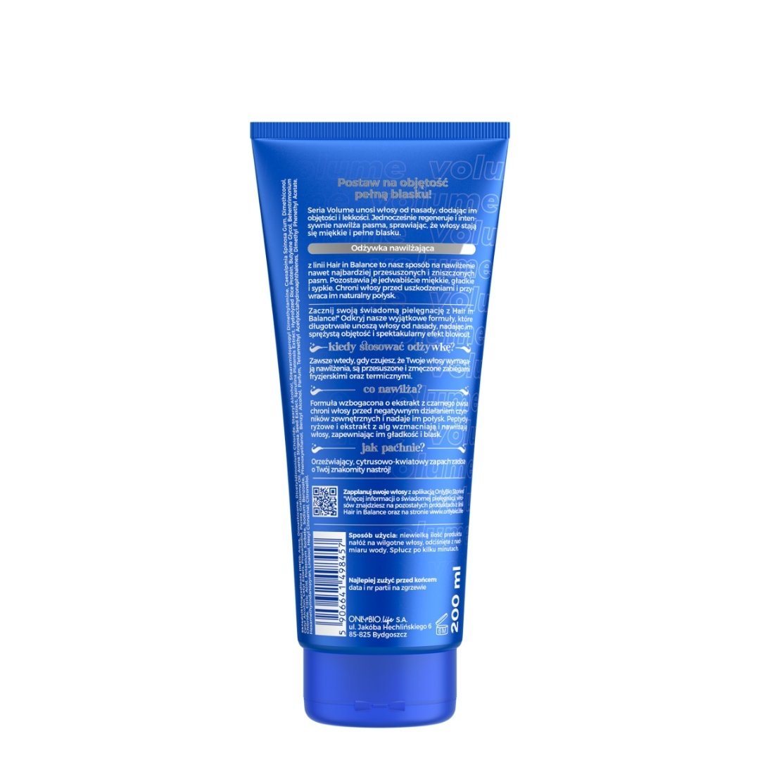 OnlyBio VOLUME Moisturising conditioner, for lightness 200ml - OnlyBio - Vesa Beauty
