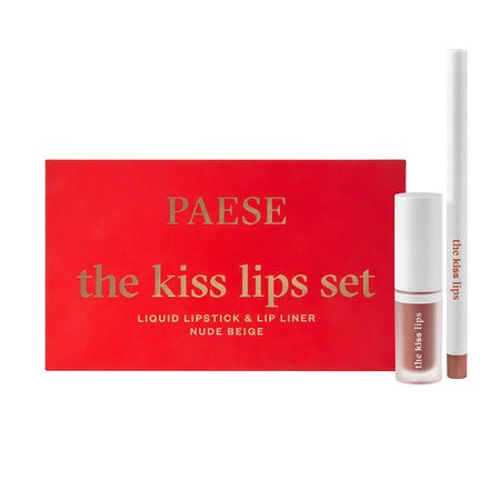 PAESE THE KISS LIPS SET - Liquid Lipstick & Lip Liner - 01 Nude Beige - PAESE - Vesa Beauty