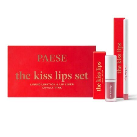 PAESE THE KISS LIPS SET - Liquid Lipstick & Lip Liner - 03 Lovely Pink - PAESE - Vesa Beauty