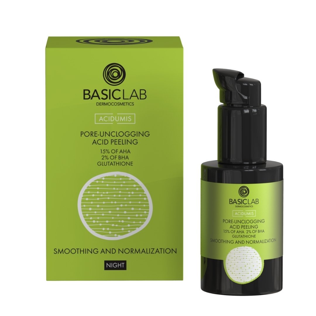 Pore - Unclogging Acid Peeling with 15% AHA & 2% BHA 30ml - BasicLab - Vesa Beauty