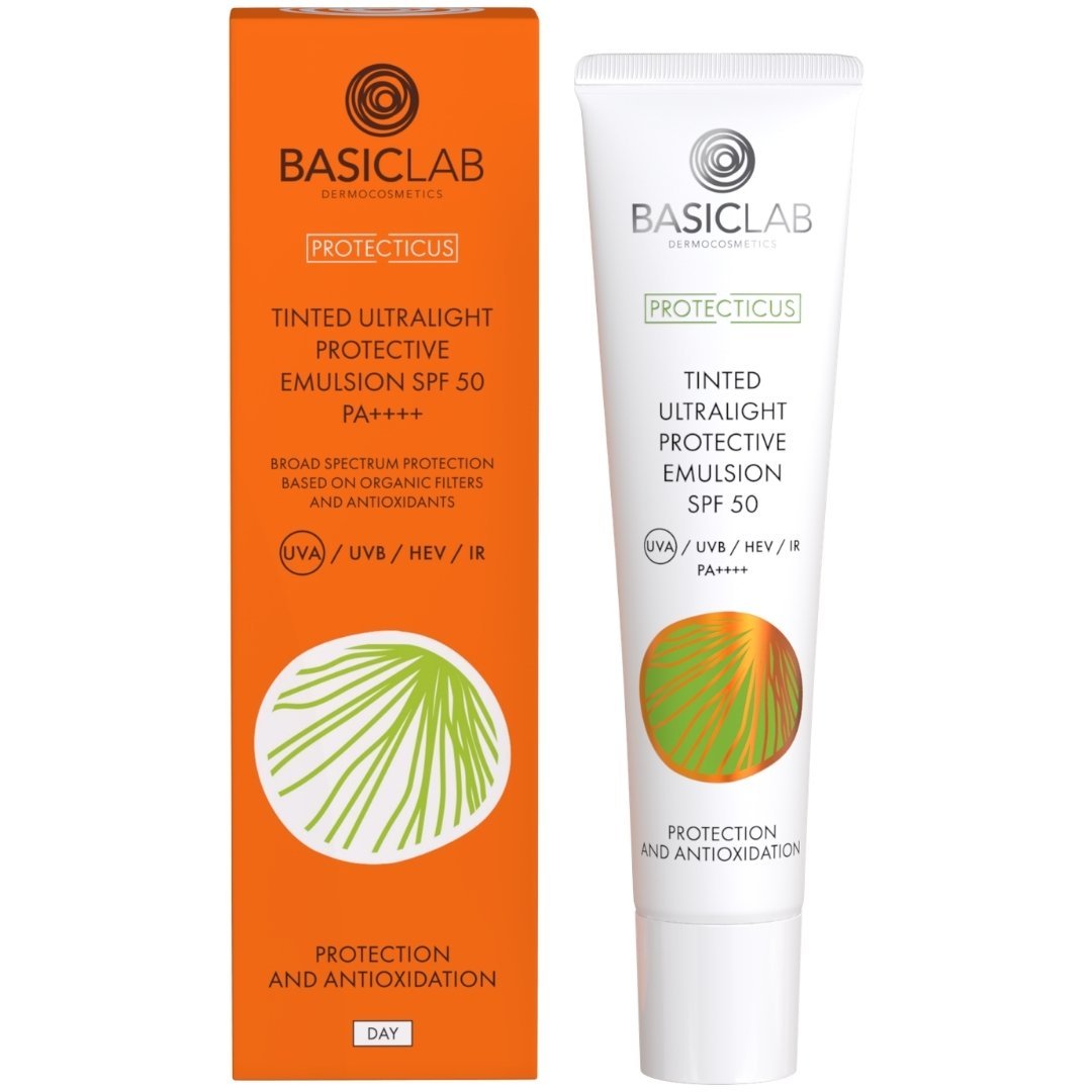 PROTECTICUS Tinted Ultralight Protective Emulsion SPF50 PPD 22.1 40ml - BasicLab - Vesa Beauty