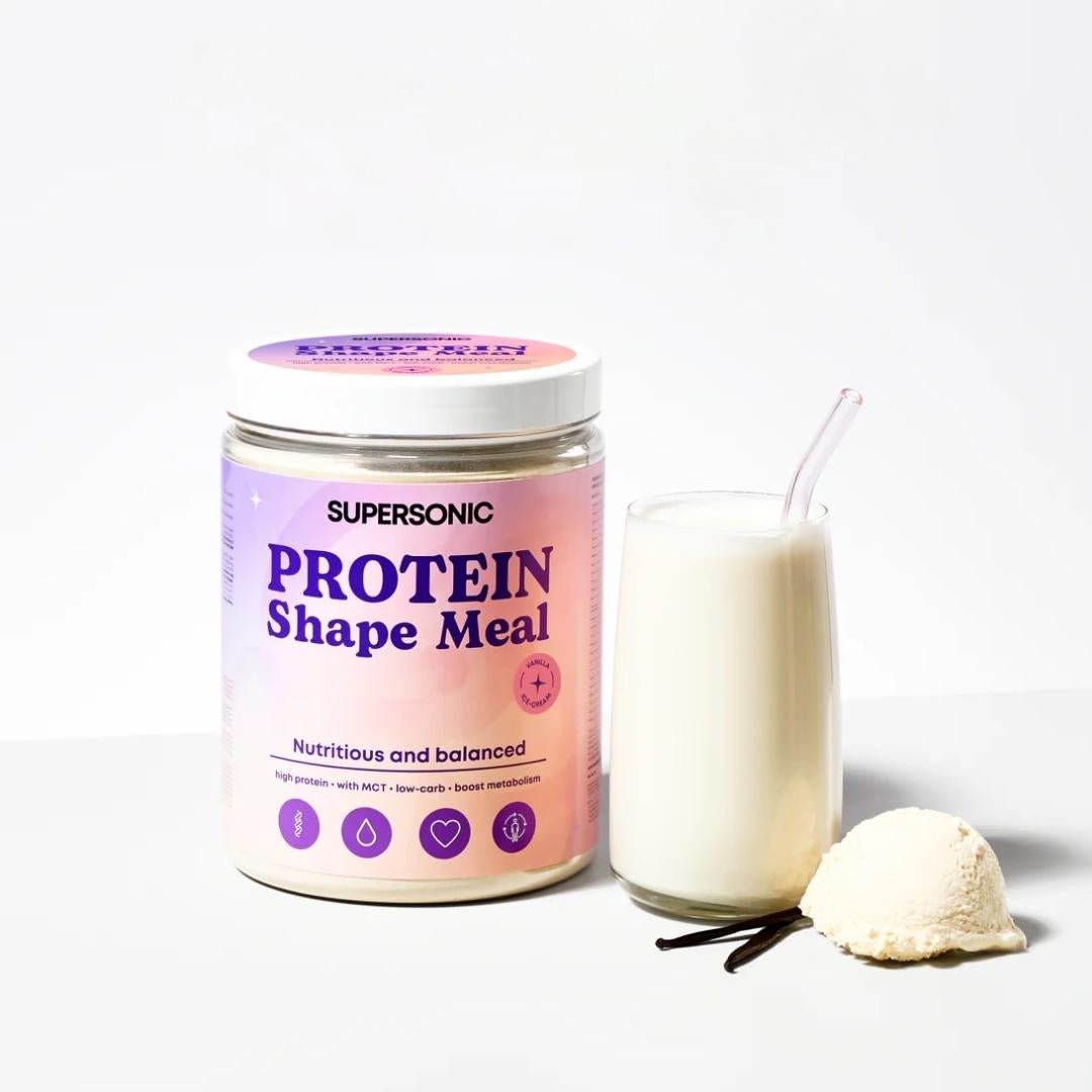 Protein Shape Meal - Vanilla Ice - Cream 600g | high protein, low - carb, with MCT - SUPERSONIC - Vesa Beauty