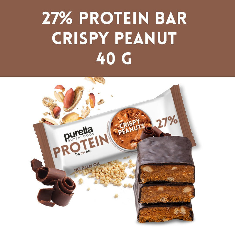 Purella 27% Protein Bar Crispy Peanuts 40g - Purella Superfoods - Vesa Beauty