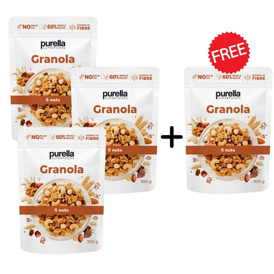 Purella 3+1 FREE Granola 5 Nuts 300g - Purella Superfoods - Vesa Beauty