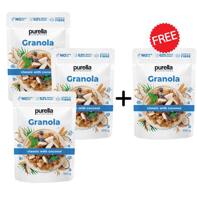 Purella 3+1 FREE Granola classic with coconut 300g - Purella Superfoods - Vesa Beauty