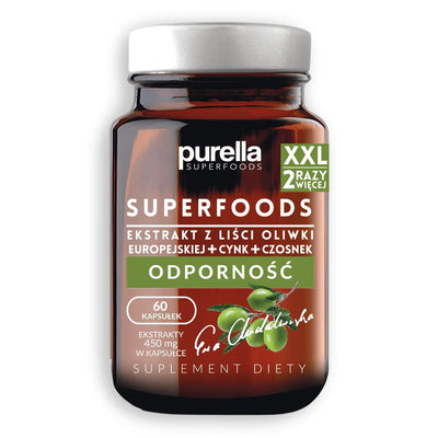 Purella Food Supplement European Olive Leaf extract +Zinc +Garlic 60capsules - Purella Superfoods - Vesa Beauty