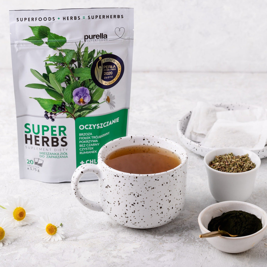 Purella 3+1 FREE Herbal Infusion - Detox Superherbs (20x 1.75g) - VESA BEAUTY UK