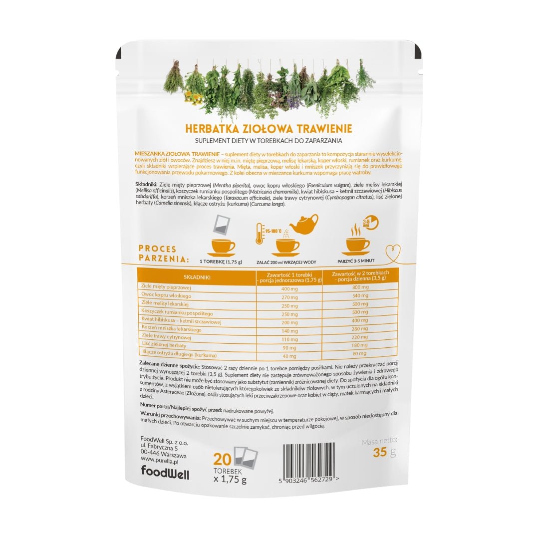 Purella Herbal Infusion - Digest Superherbs (20x 1.75g) - Purella Superfoods - Vesa Beauty