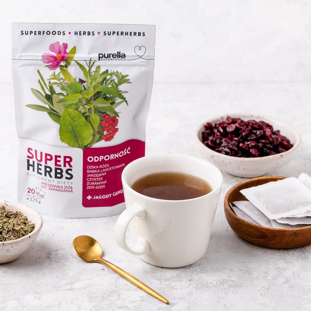 Purella Herbal Infusion - Immune Superherbs (20x 1.75g) - Purella Superfoods - Vesa BeautyPurella 3+1 FREE Herbal Infusion - Immune Superherbs (20x 1.75g) - VESA BEAUTY UK