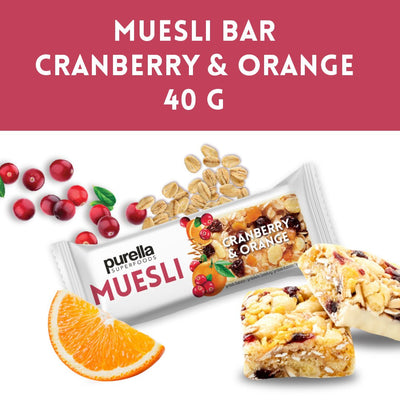 Purella Muesli Bar Cranberry&Orange 40g - Purella Superfoods - Vesa Beauty