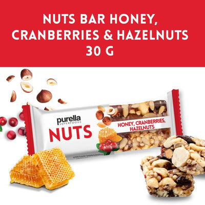 Purella Nuts Bar - Honey Cranberries Hazelnuts 30g - Purella Superfoods - Vesa Beauty