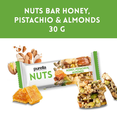 Purella Nuts Bar - Honey Pistachios Almonds 30g - Purella Superfoods - Vesa Beauty