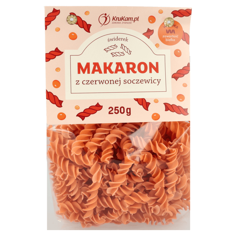 Red lentil pasta - fusilli 250g - Krukam - Vesa Beauty