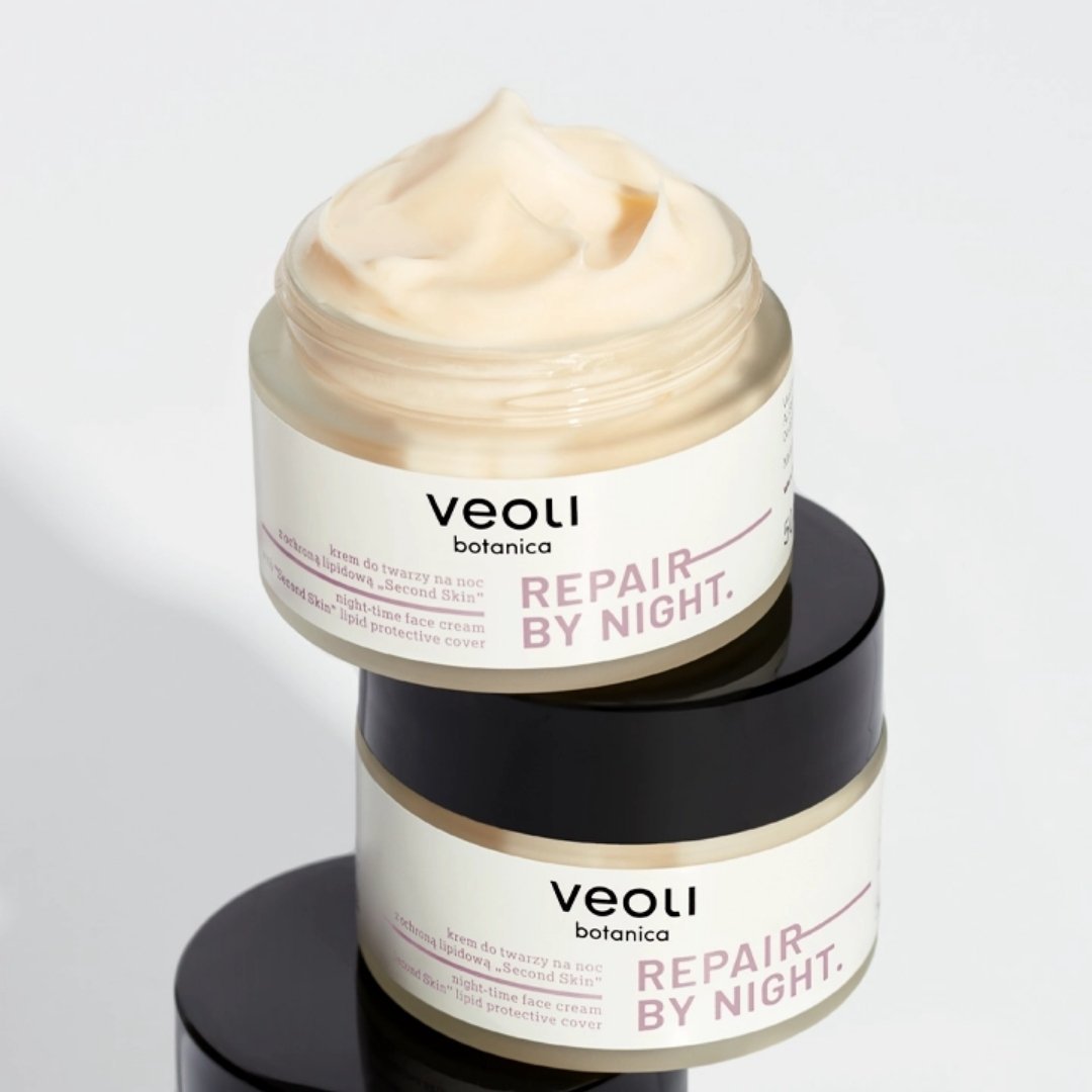 REPAIR BY NIGHT night - time face cream with 'Second Skin' lipid protective cover 50ml - Veoli Botanica - Vesa Beauty