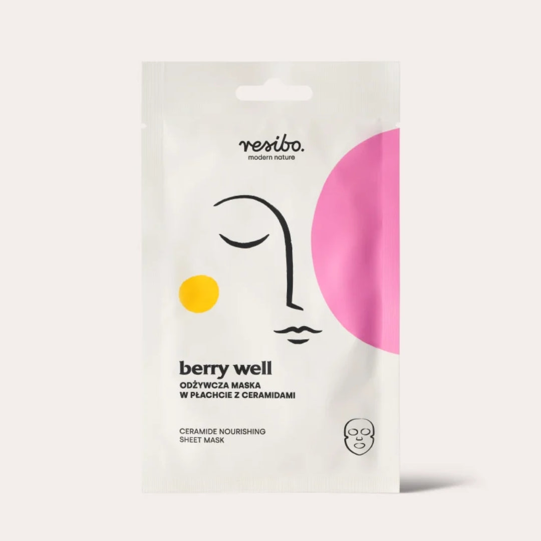Natural Cosmetics Resibo BERRY WELL Ceramide Nourishing sheet mask 1pc