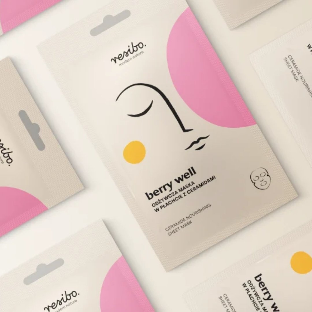 Natural Cosmetics Resibo BERRY WELL Ceramide Nourishing sheet mask 1pc