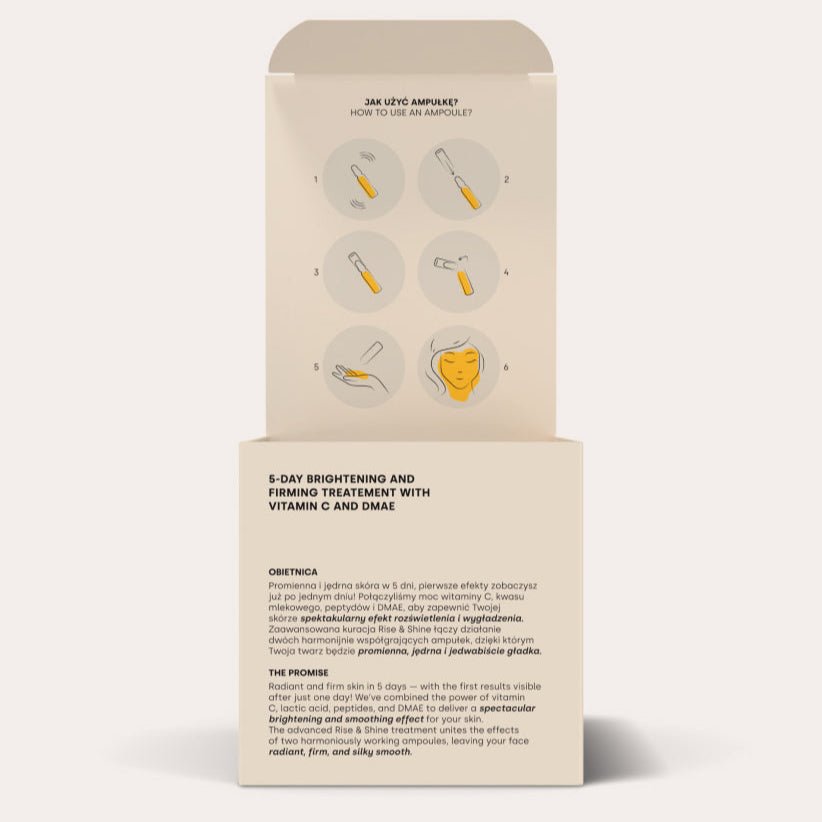 RISE & SHINE 5 - Day Brightening & Firming Treatment with Vitamin C & DMAE 10ampoules x 1ml - Resibo - Vesa Beauty