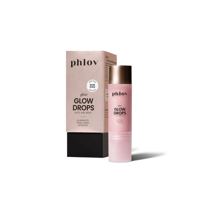 rose gold GLOW DROPS for face & body 15ml - Phlov - Vesa Beauty