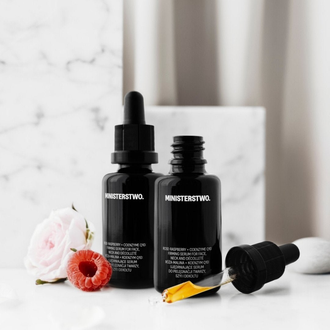 ROSE - RASPBERRY +Coenzyme Q10 - Firming serum for face, neck &amp; decollete 30ml - Ministerstwo - Vesa Beauty
