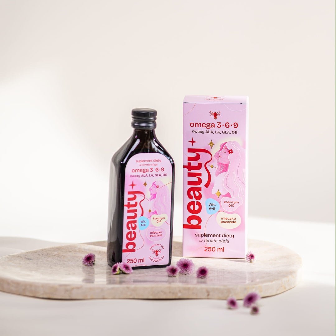 Sadowski Bee Gardens BEAUTY+ oil - Omega 3-6-9, Vit. A+E, Q10, royal jelly 250ml - Sadowski Bee Gardens - Vesa Beauty